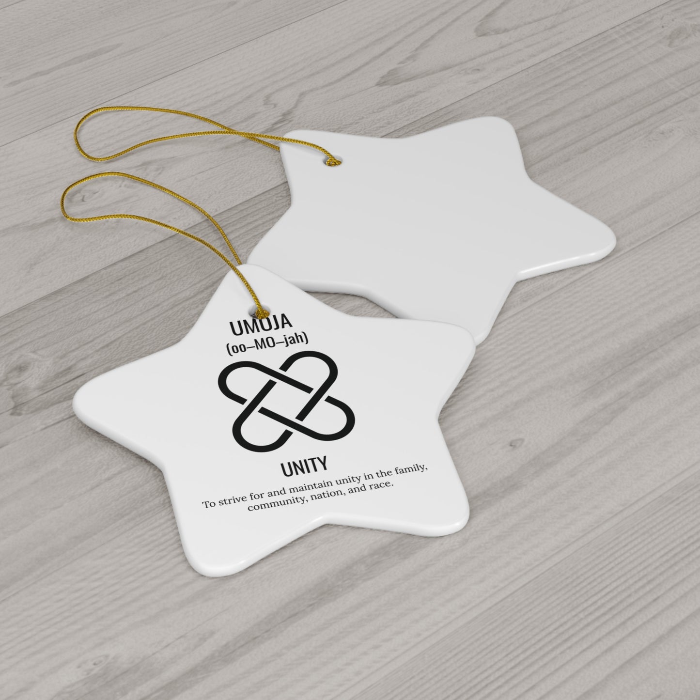 Umoja (Day 1) |Unity | Circle or Star Ornament |(White)|