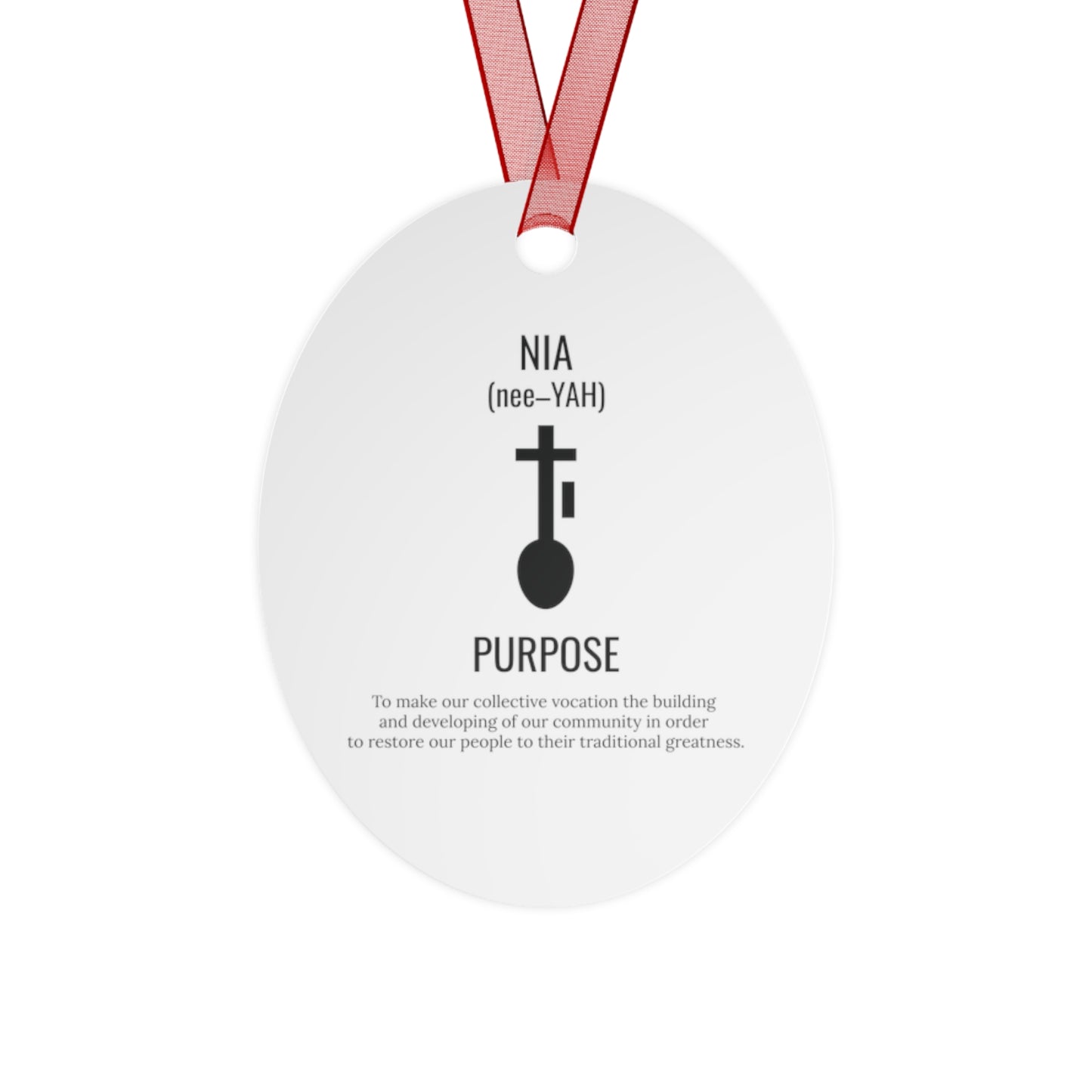 Nia (Day 5) | Purpose | Bell, Tree, Round or Oval Ornament |Metal|