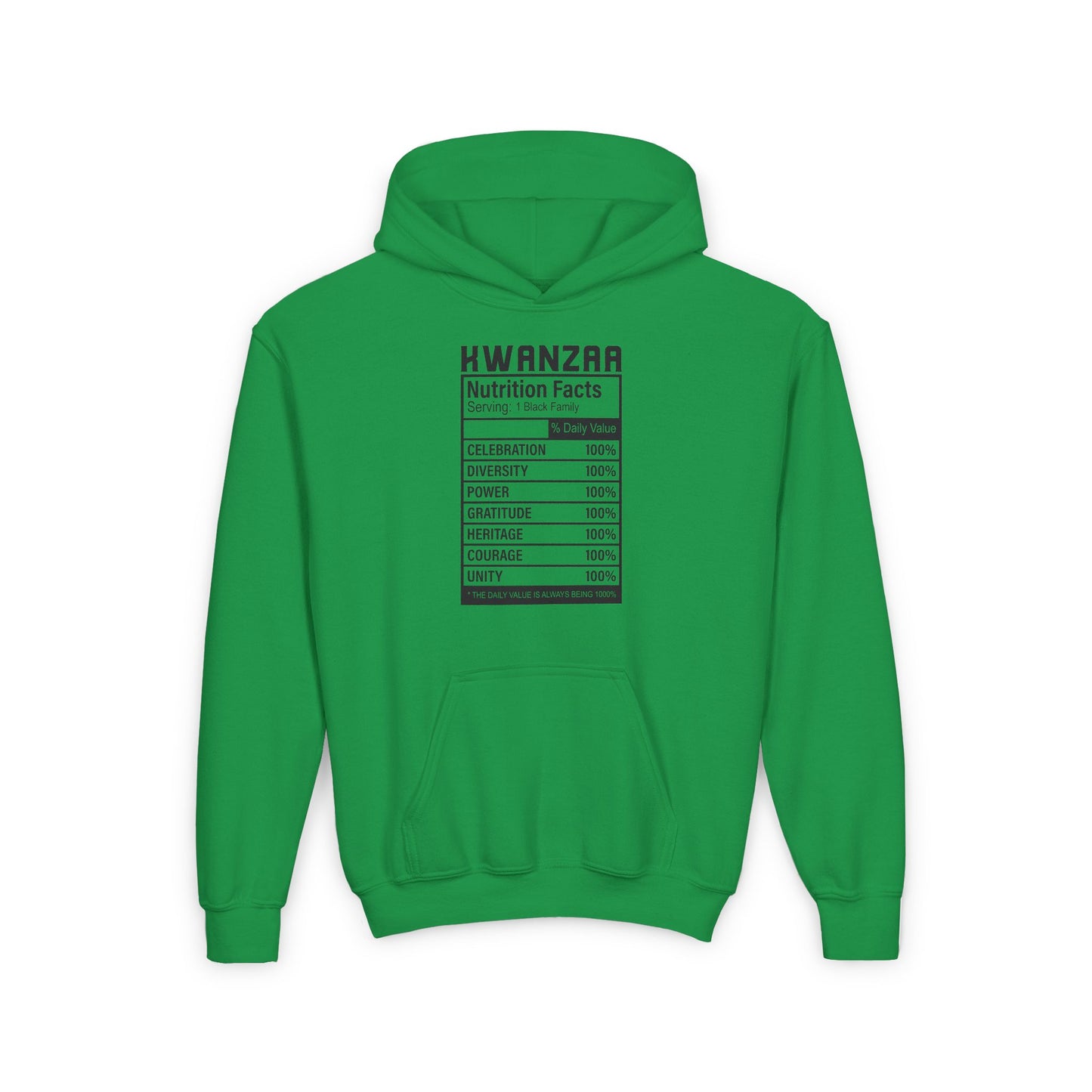 Kwanza Nutritional Facts | Youth Hooded Sweatshirt