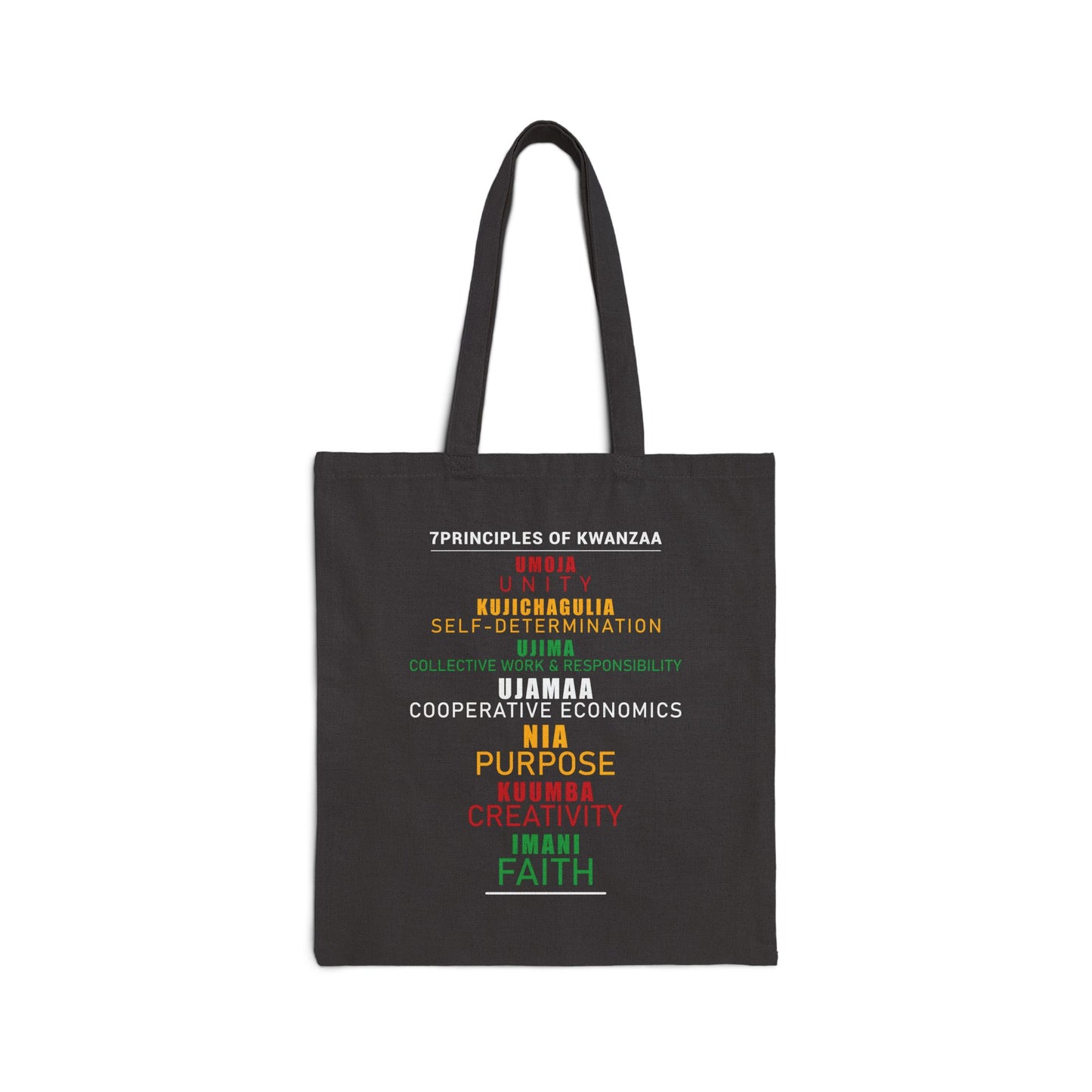 Kwanza Principles | Canvas Tote | Black