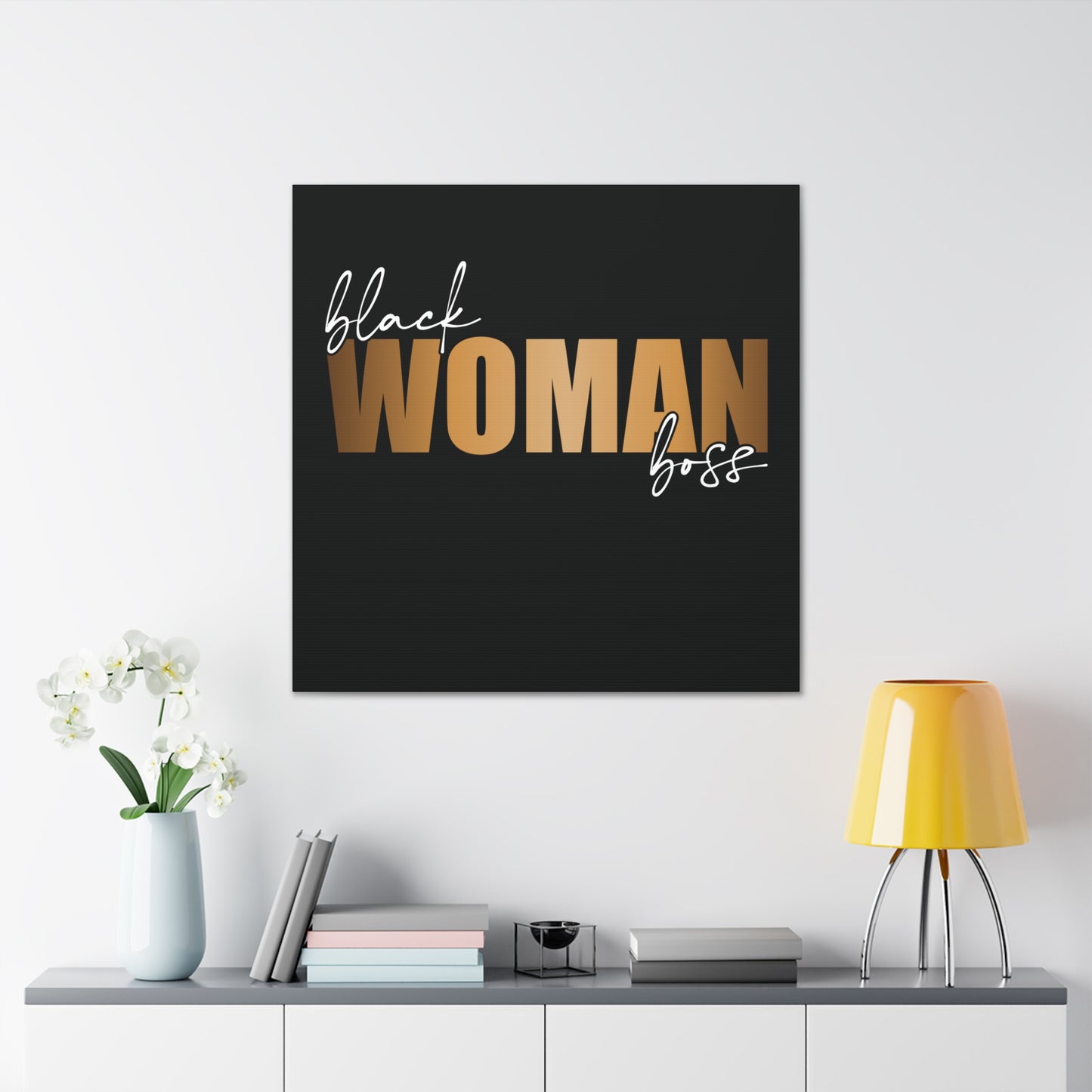 Black Women Boss | Canvas Gallery Wrap | Black Background