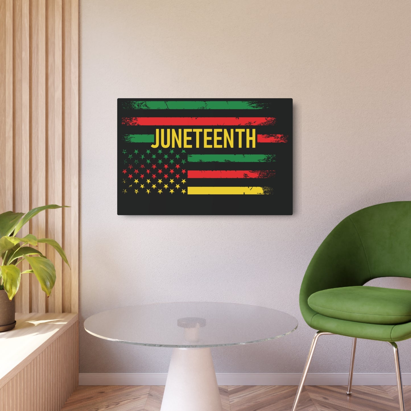 Juneteenth Flag | Version 1| Metal Art Sign |Version 1| Black Background