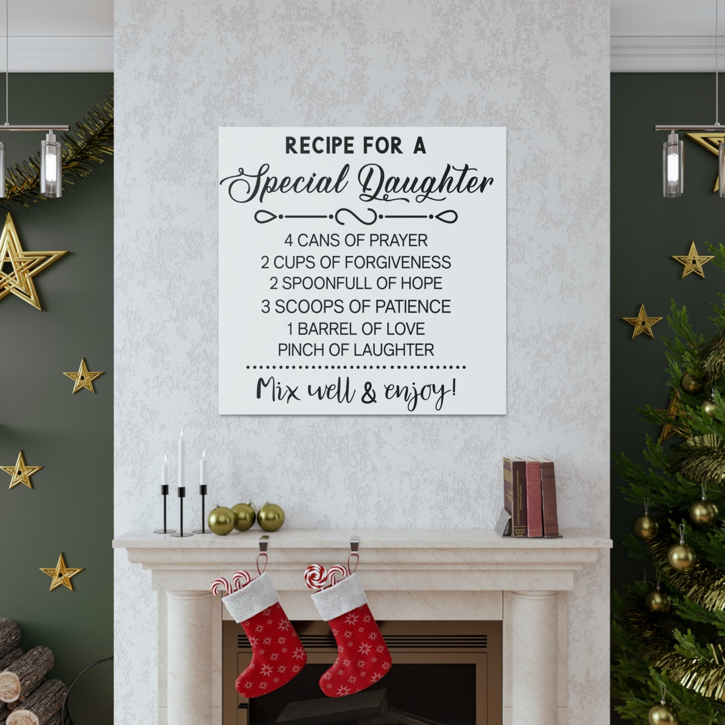 Special Daughter Recipe | Canvas Gallery Wrap | White Background