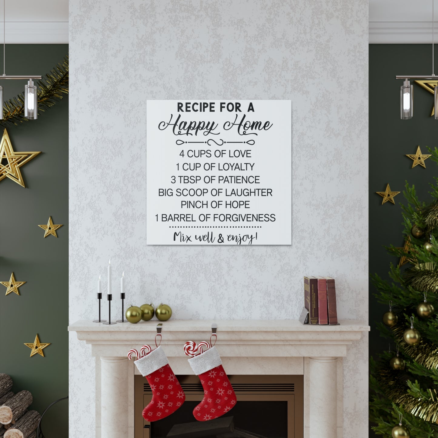 Happy Home Recipe | Canvas Gallery Wrap | White Background