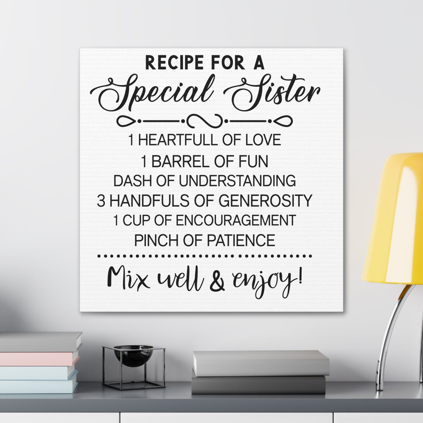 Special Sisters Recipe | Canvas Gallery Wrap | White Background