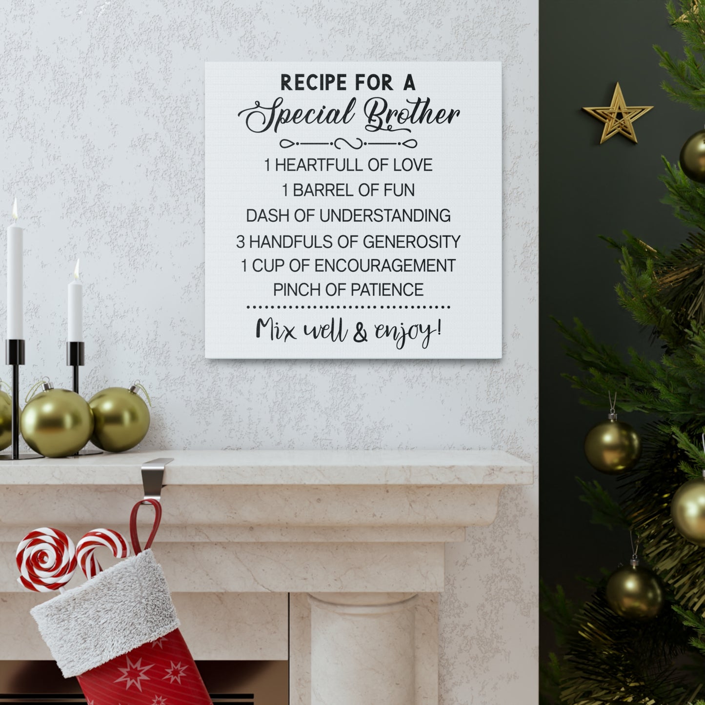 Special Brother Recipe | Canvas Gallery Wrap | White Background