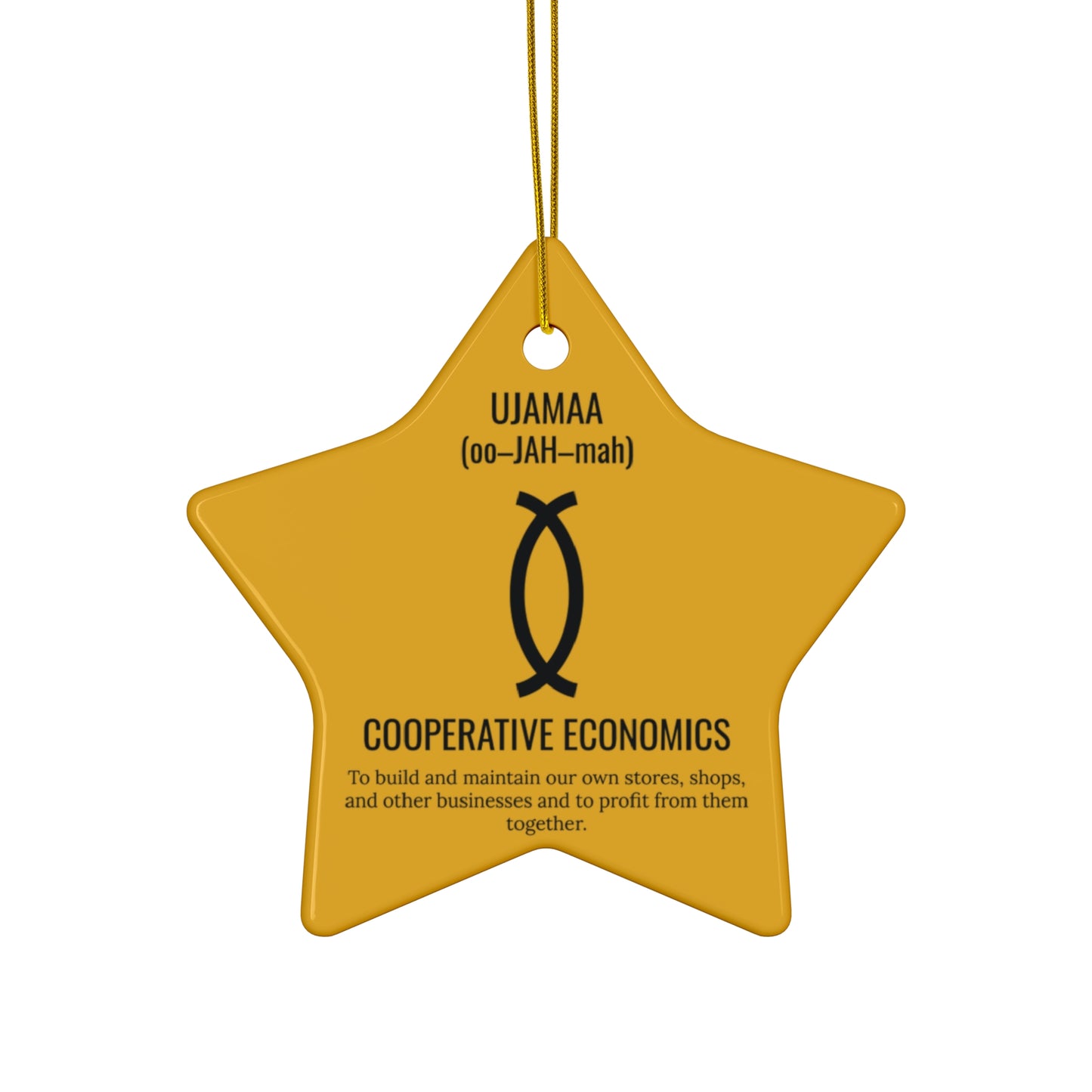 Ujamaa (Day 4) |Cooperative Economics | Circle or Star Ornament | Yellow