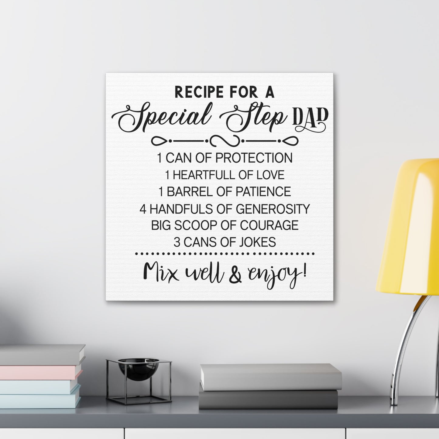 Special Step Dad Recipe | Canvas Gallery Wrap | White Background