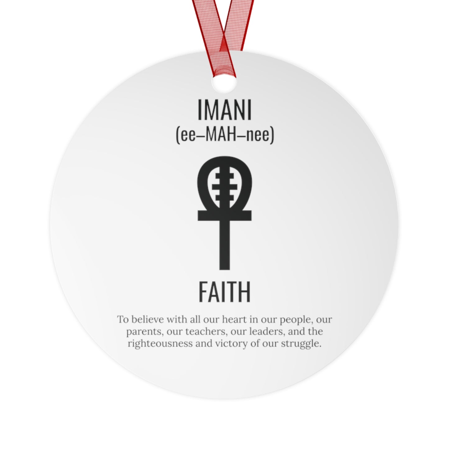 Imani (Day 7) Faith | Bell, Tree, Round or Oval Ornament |Metal|