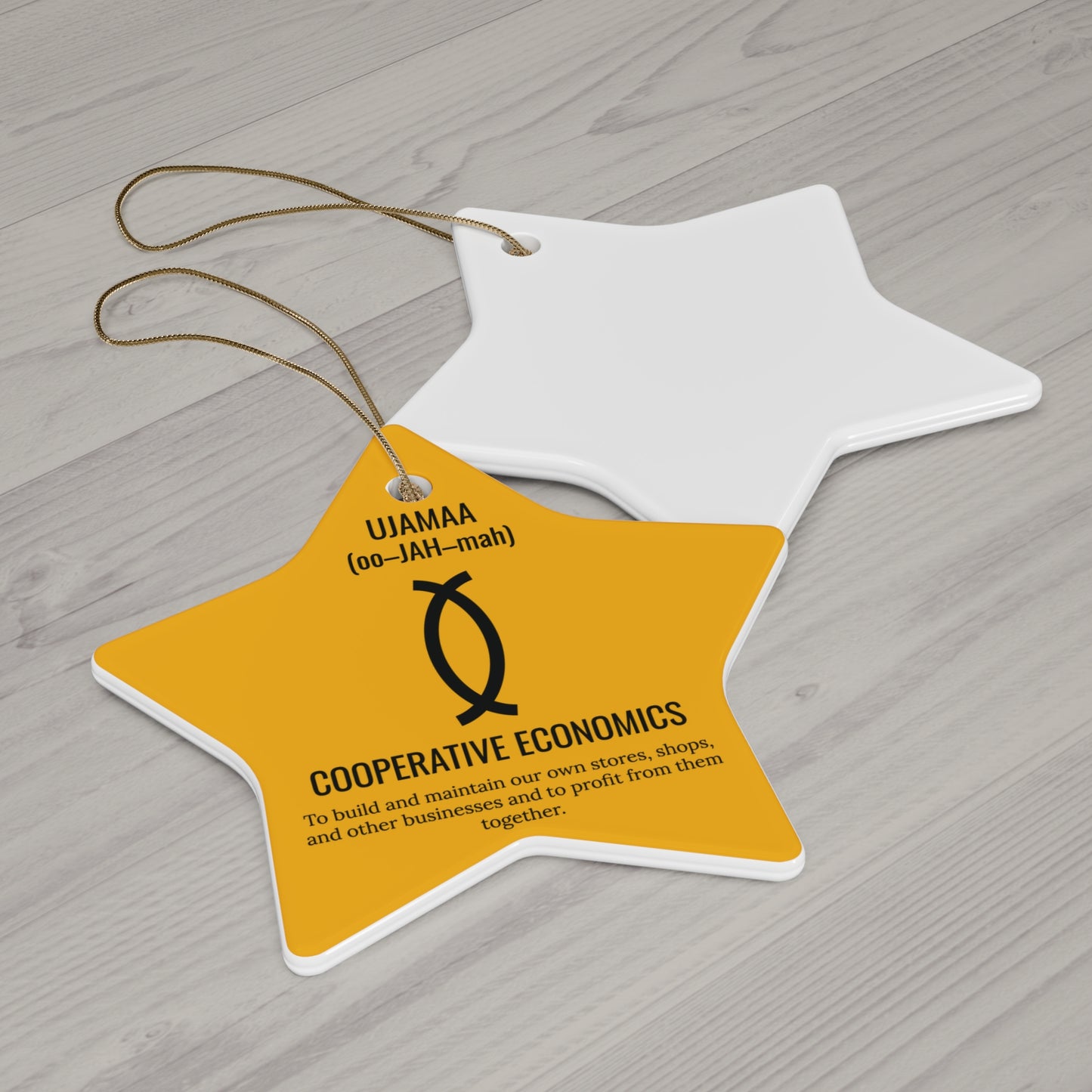 Ujamaa (Day 4) |Cooperative Economics | Circle or Star Ornament | Yellow