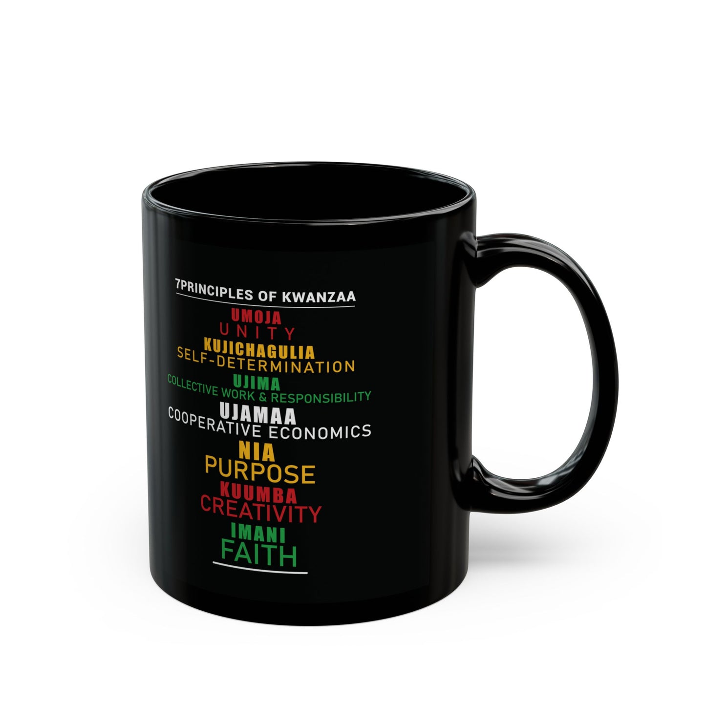 Kwanza Principles | 11oz Mug| Black |