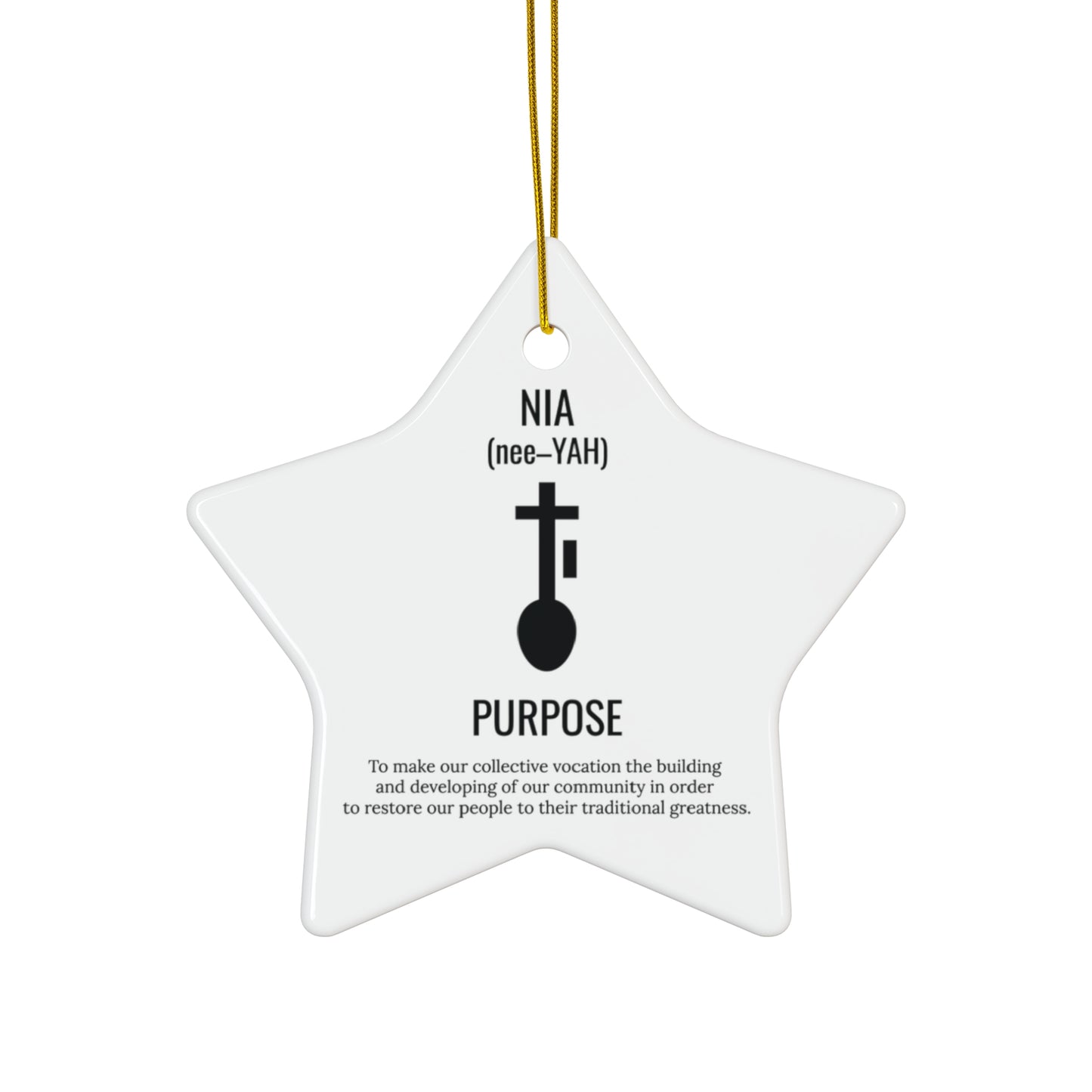 Nia (Day 5) | Purpose | Circle or Star Ornament |(White)|
