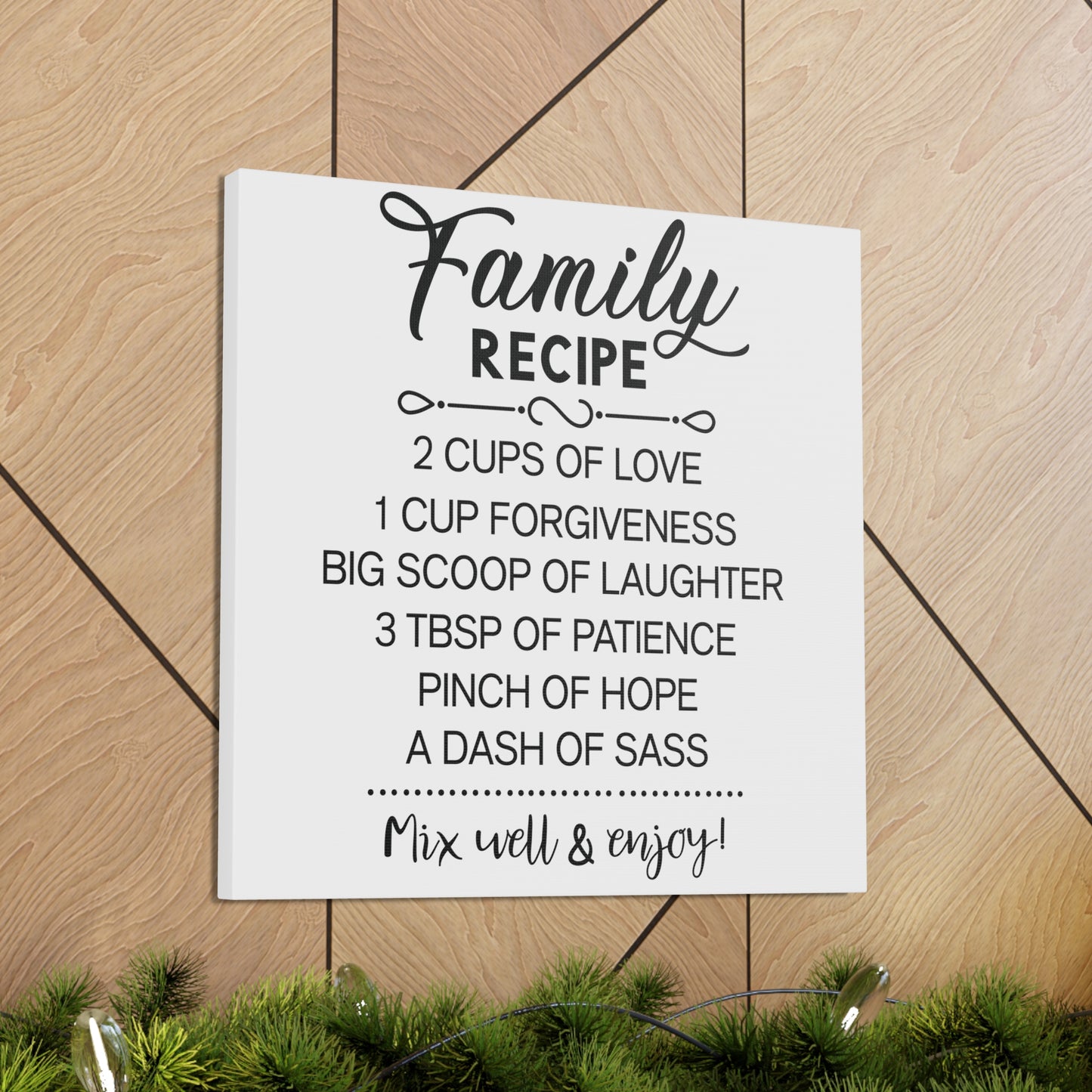 Family Recipe | Canvas Gallery Wrap | White Background