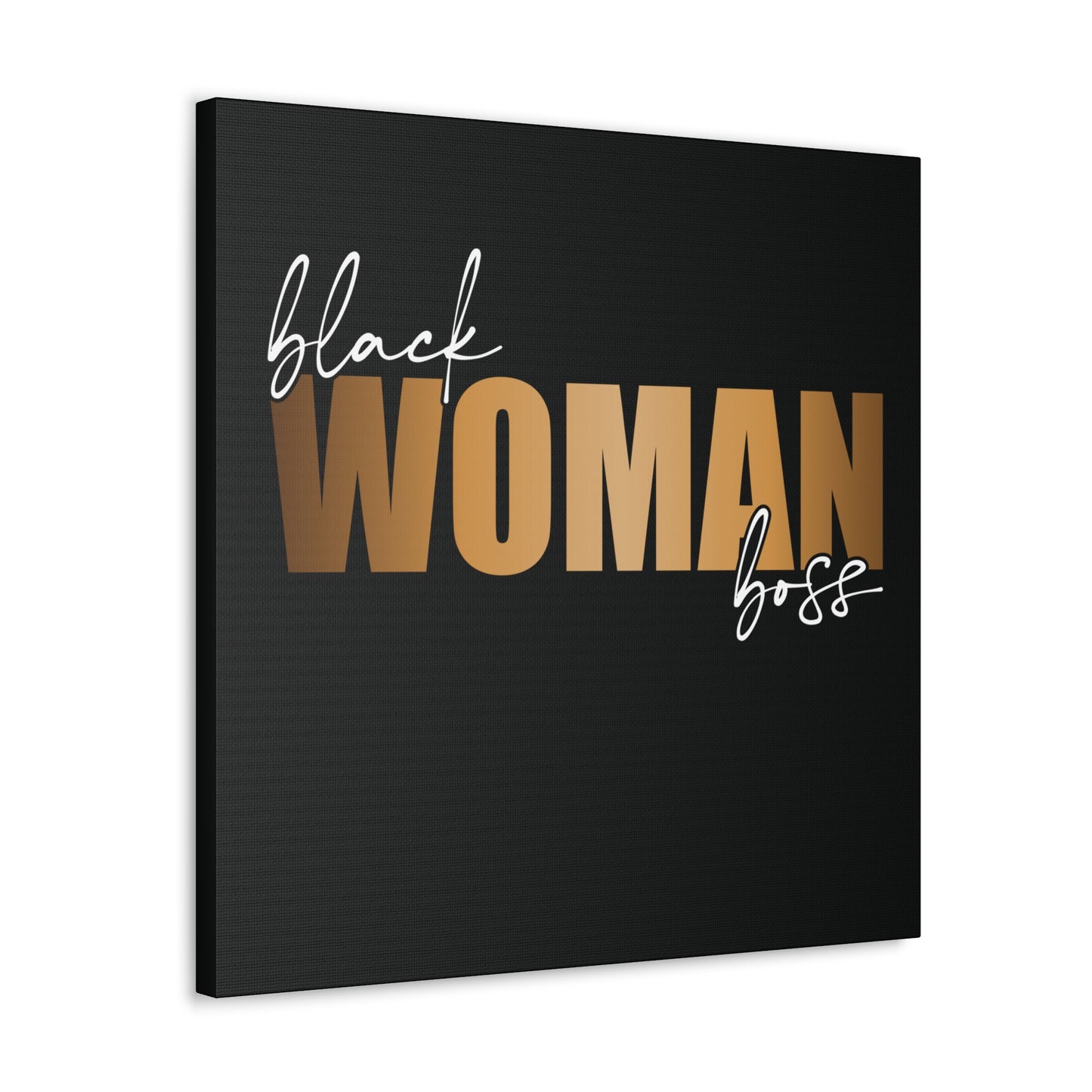 Black Women Boss | Canvas Gallery Wrap | Black Background