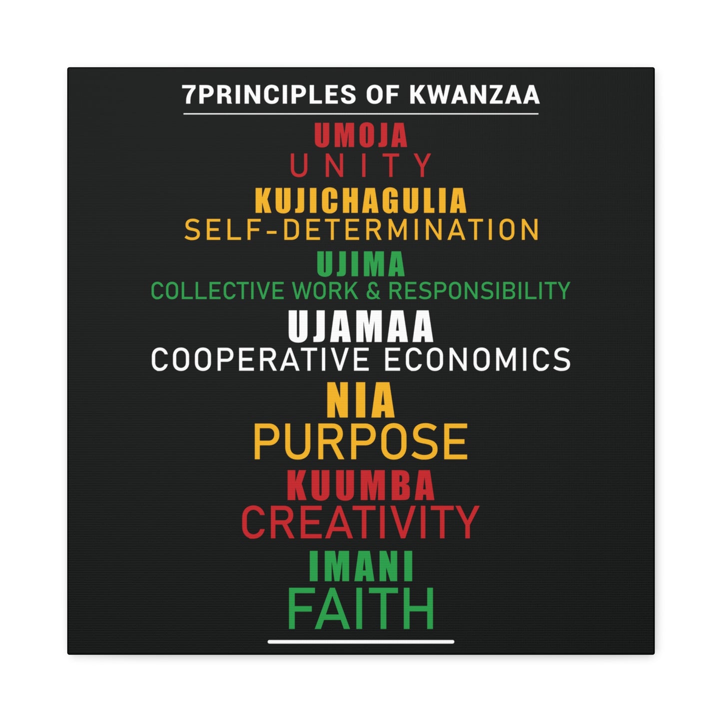 Kwanza Principles | Canvas Gallery Wrap