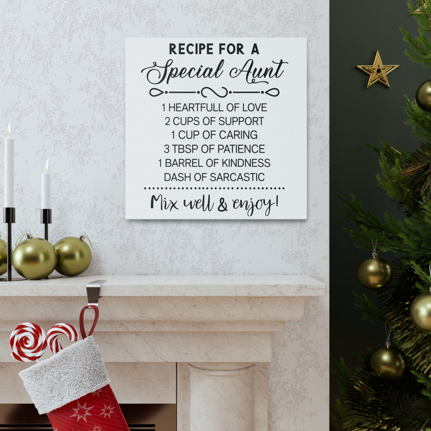 Special Aunts Recipe | Canvas Gallery Wrap | White Background