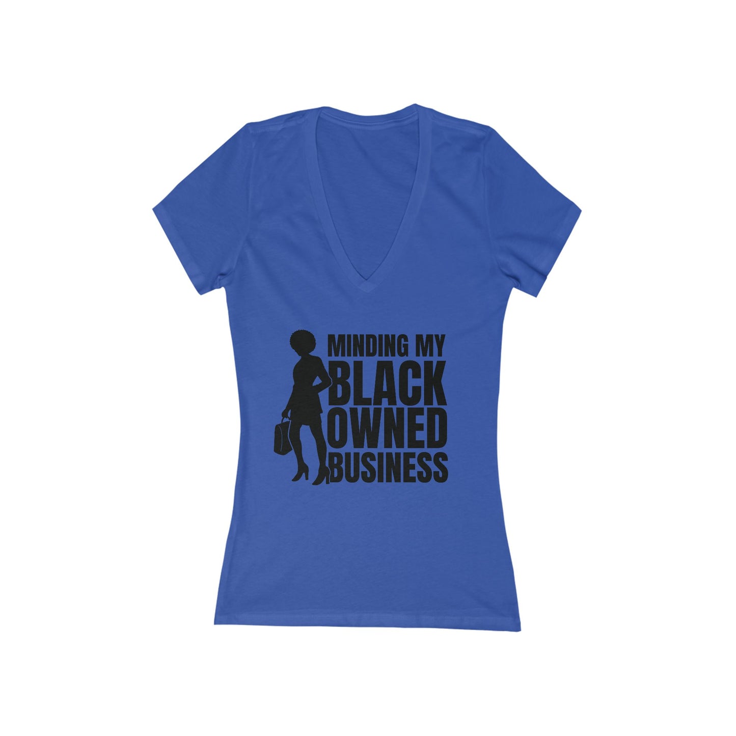 Minding My Black Owned Business | Version 1| Women's Short Sleeve Deep V-Neck T