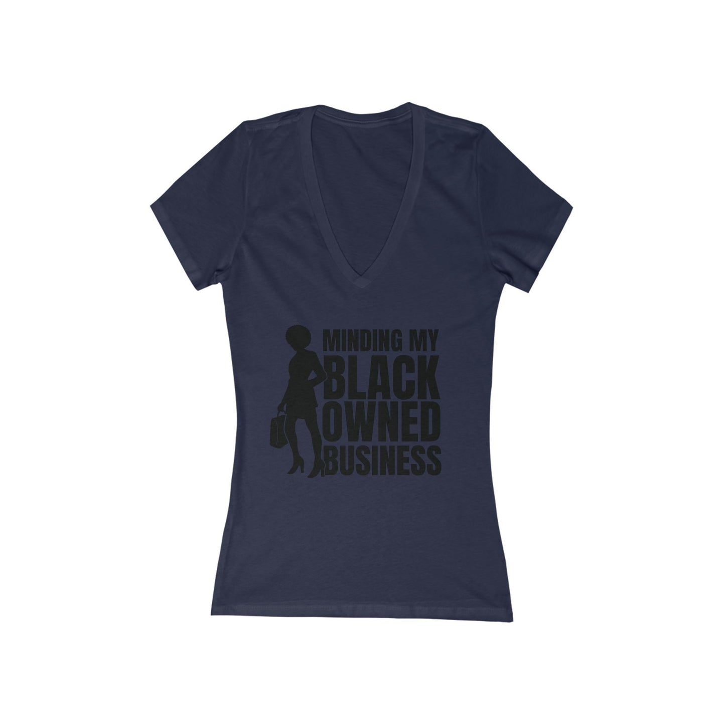 Minding My Black Owned Business | Version 1| Women's Short Sleeve Deep V-Neck T