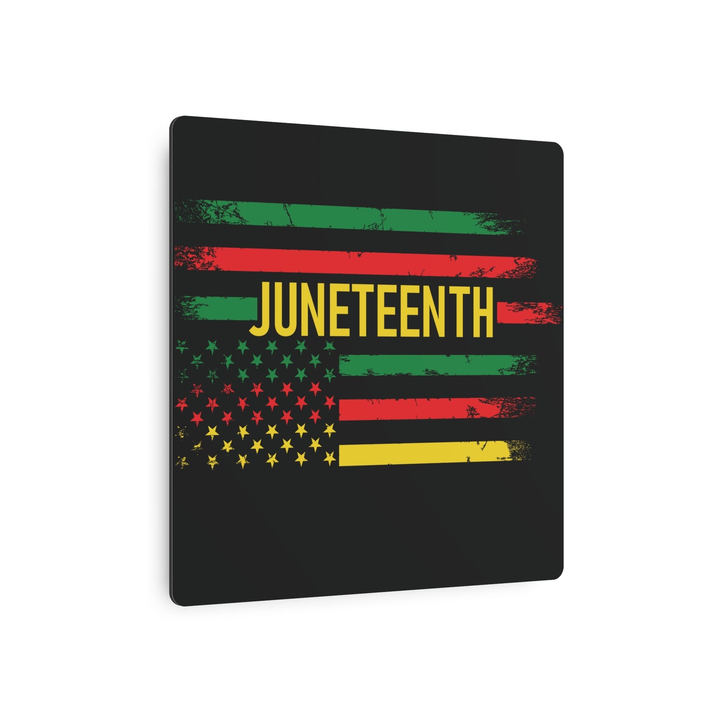 Juneteenth Flag | Version 1| Metal Art Sign |Version 1| Black Background