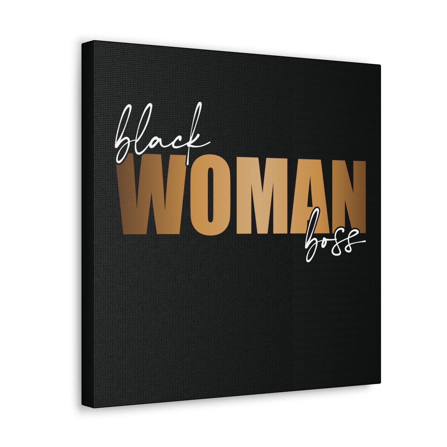Black Women Boss | Canvas Gallery Wrap | Black Background