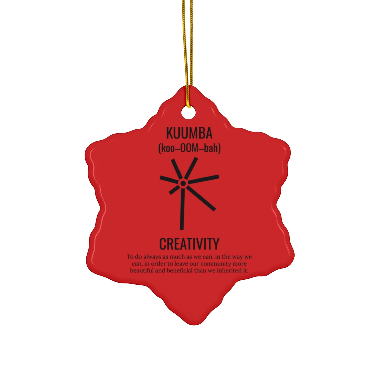 Kuumba (Day 6) | Creativity | Snowflake Ornament | (Red) |