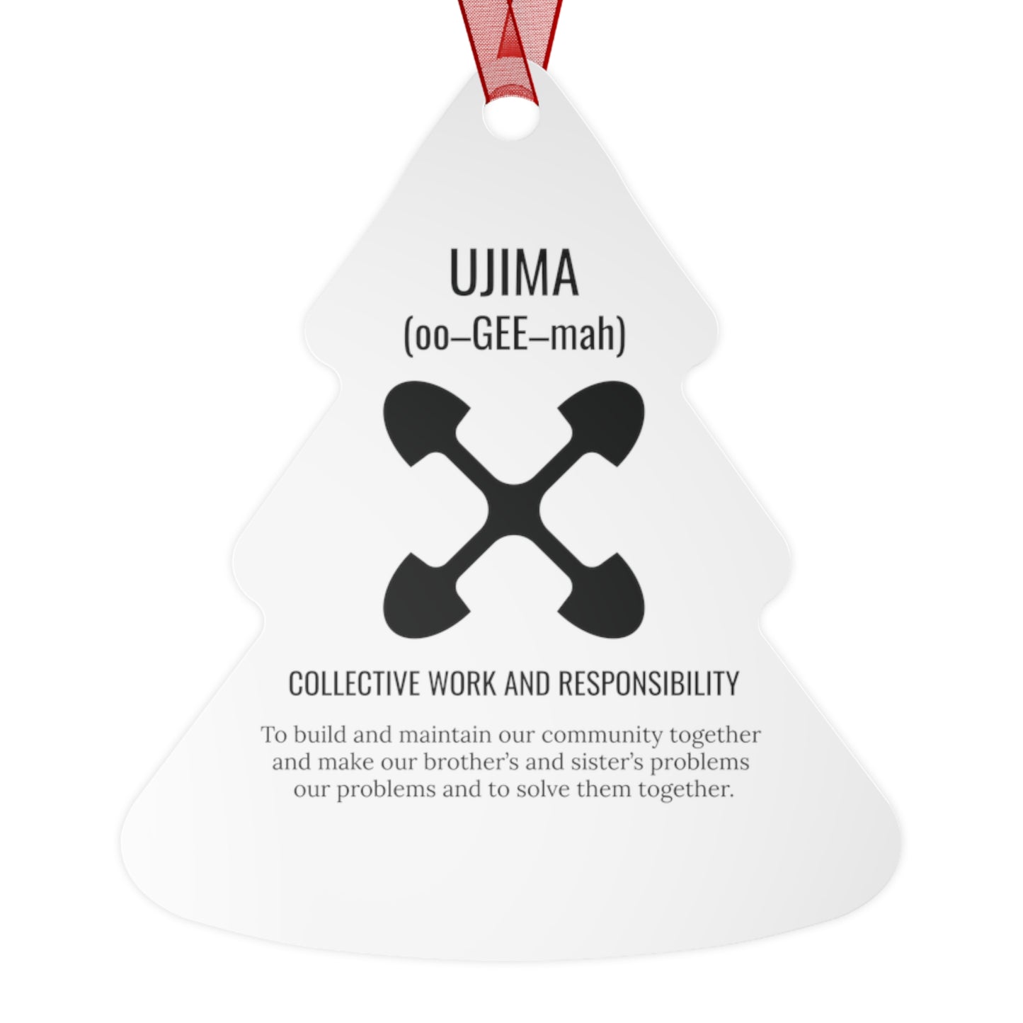 Ujima (Day 3) |Collective Work & Responsibility| Bell, Tree, Round or Oval Ornament |Metal|
