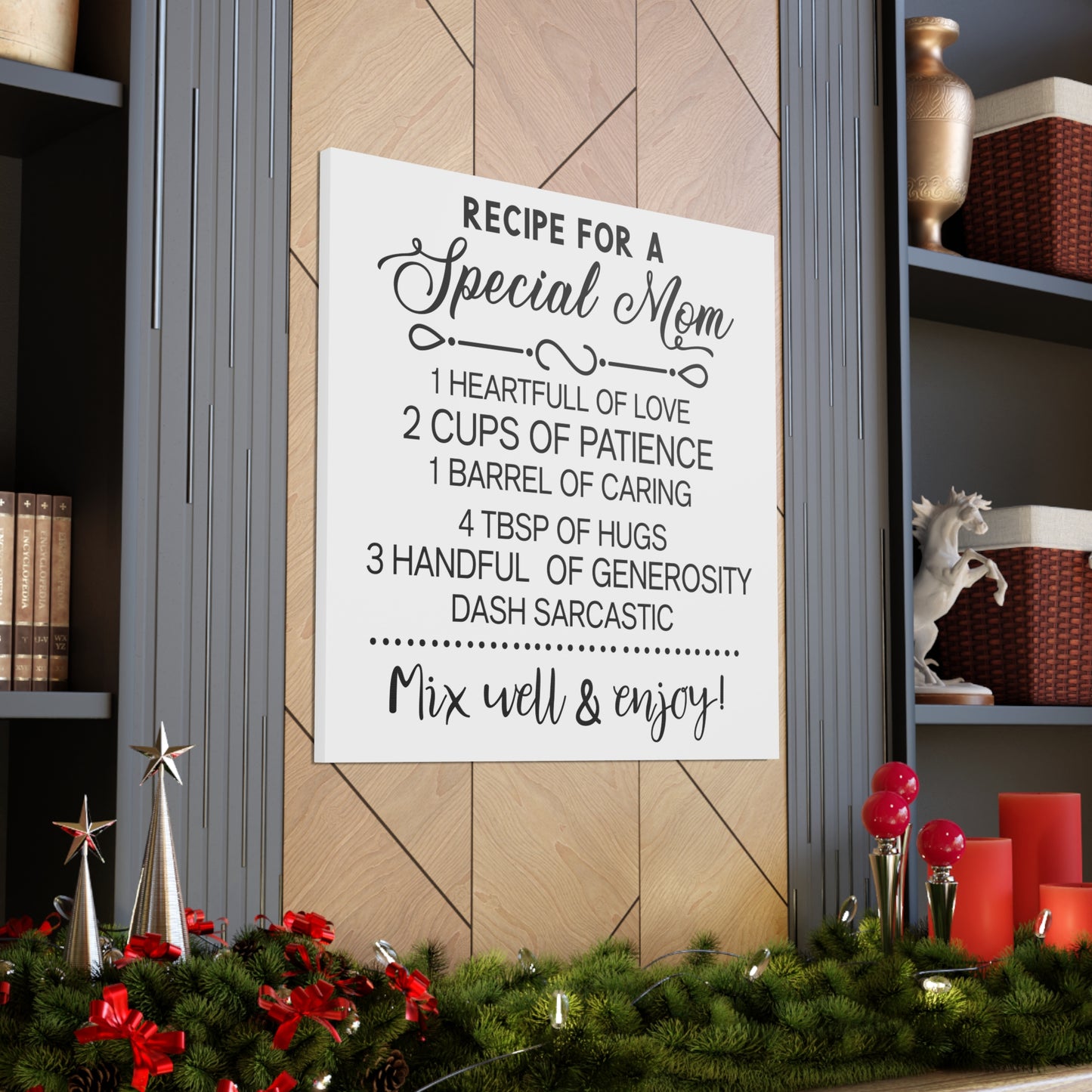Special Mom Recipe | Canvas Gallery Wrap | White Background