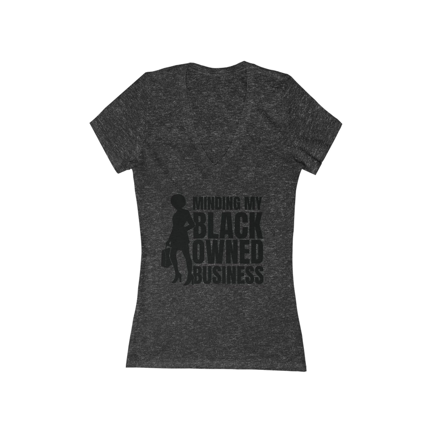 Minding My Black Owned Business | Version 1| Women's Short Sleeve Deep V-Neck T