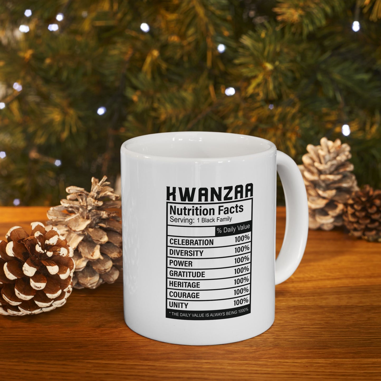 Kwanza Nutritional Facts | 11oz Mug| White |