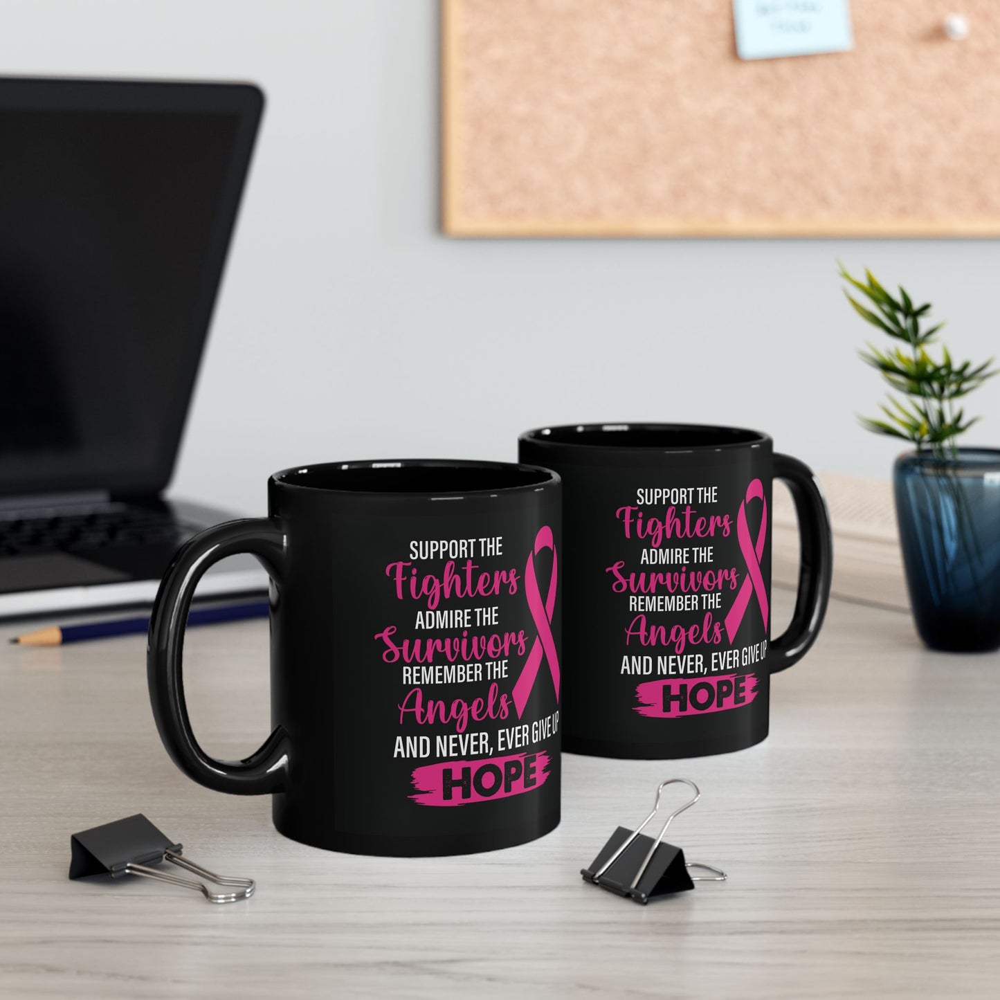Support The Fighters (Black Version) | Coffee & Tea Mug | 2-Sided Print| 11 Oz