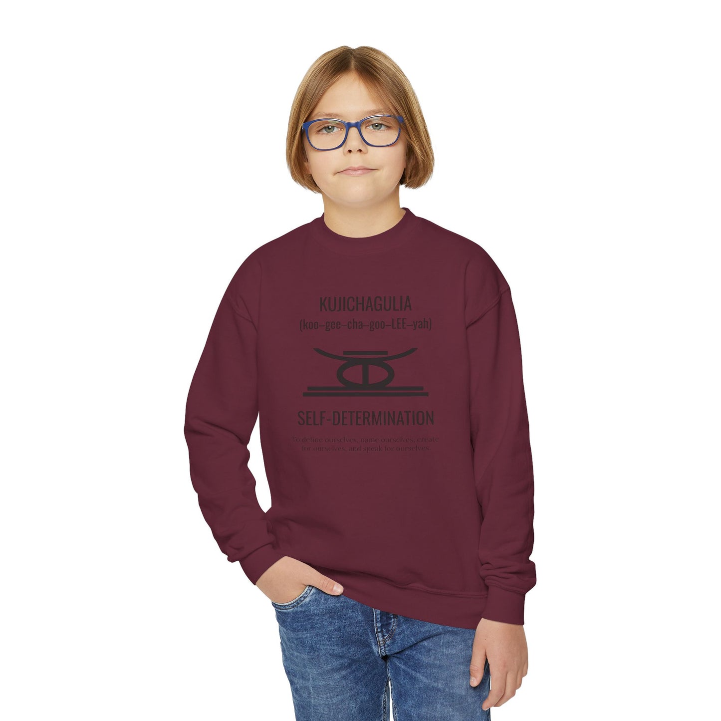 Kujichagulia (Day 2) | Self Determination | Youth Crewneck Sweatshirt