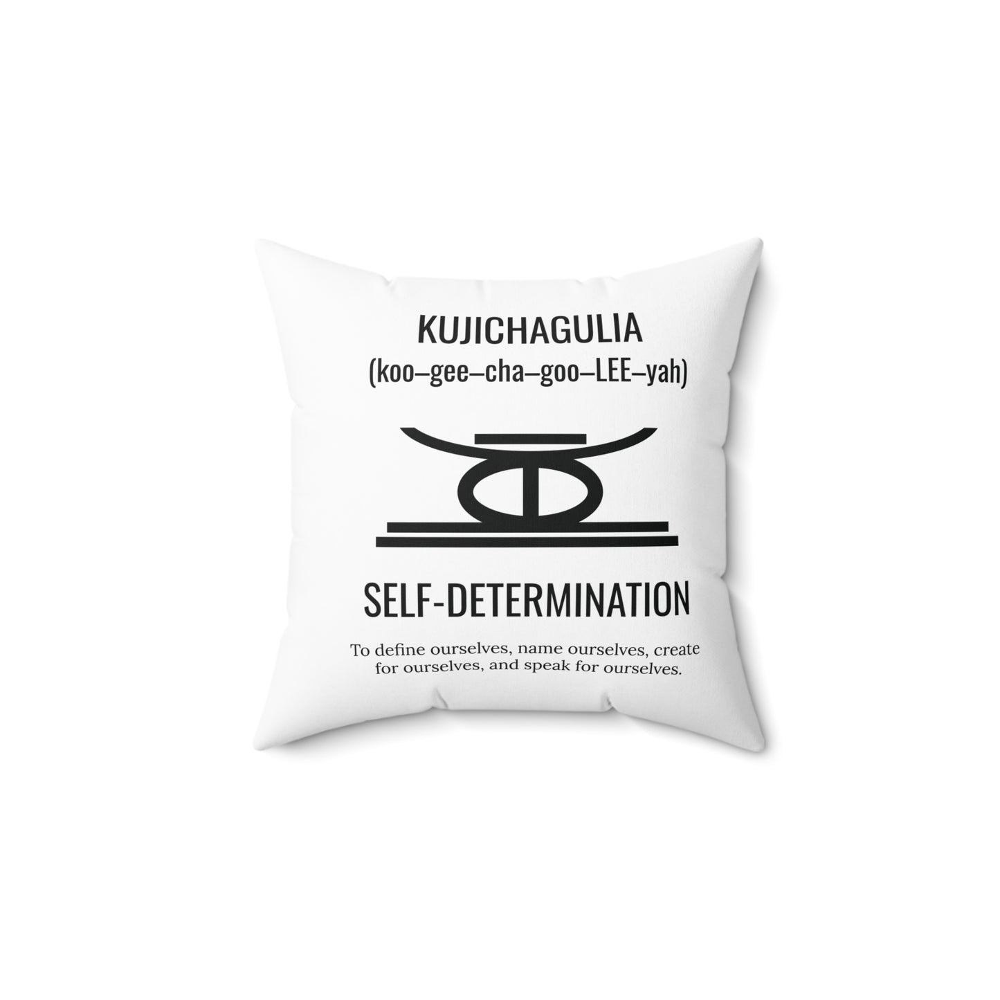 Kujichagulia (Day 2) | Square Pillow |White|