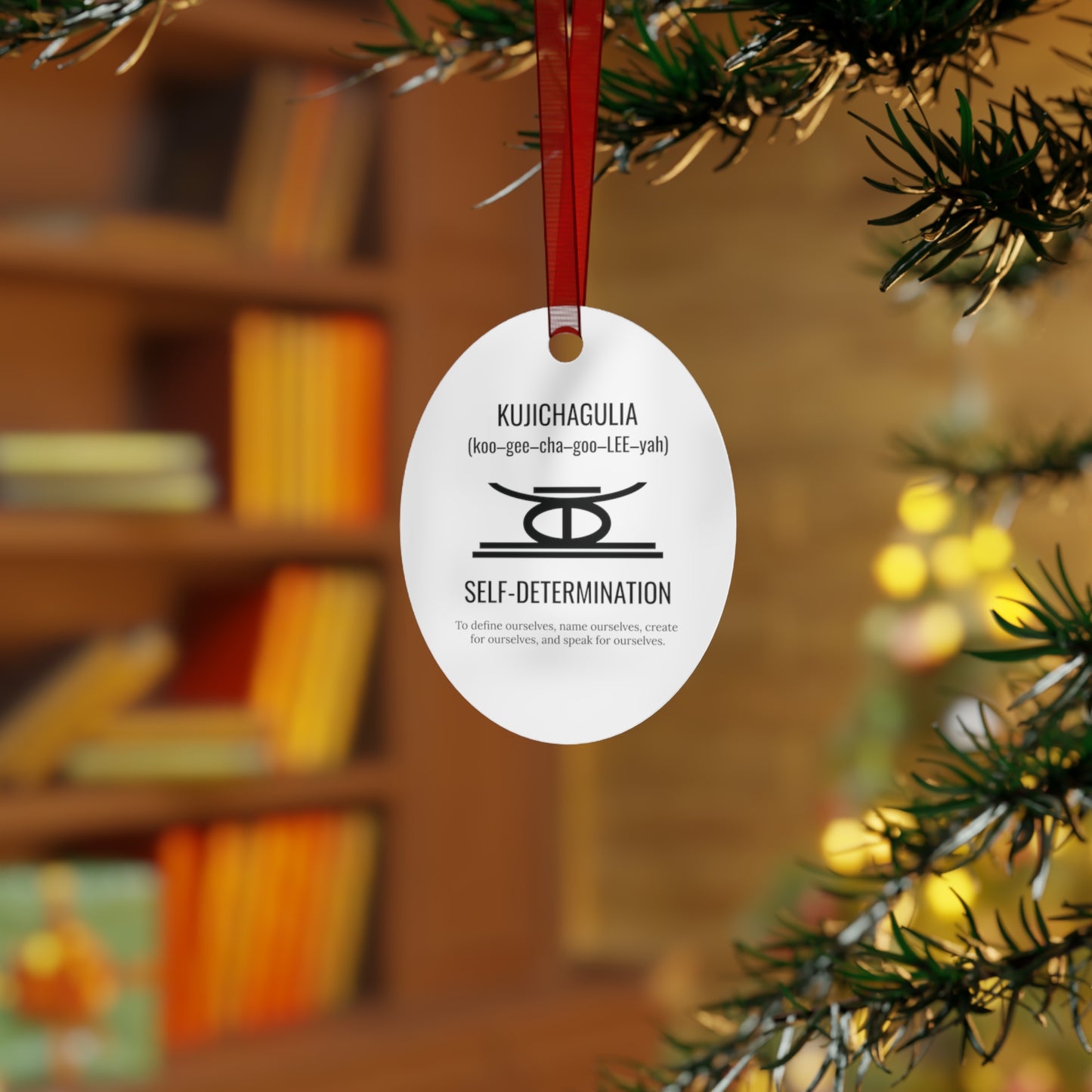 Kujichagulia (Day 2) | Self Determination | Bell, Round or Oval Ornament |Metal|