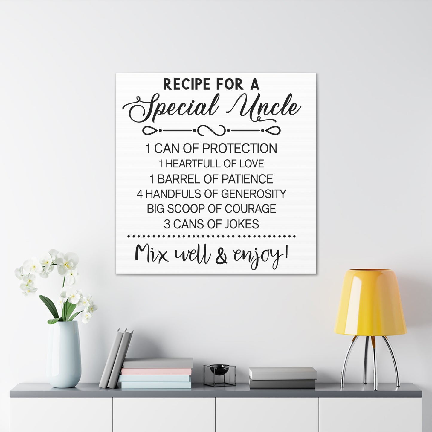 Special Uncle Recipe | Canvas Gallery Wrap | White Background
