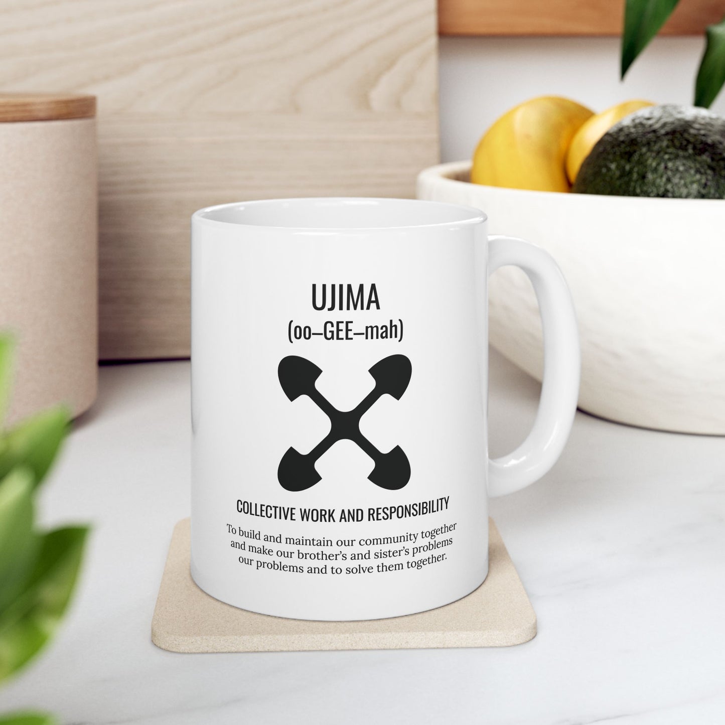 Ujima (Day 3) |Collective Work & Responsibility| 11oz Mug| White |