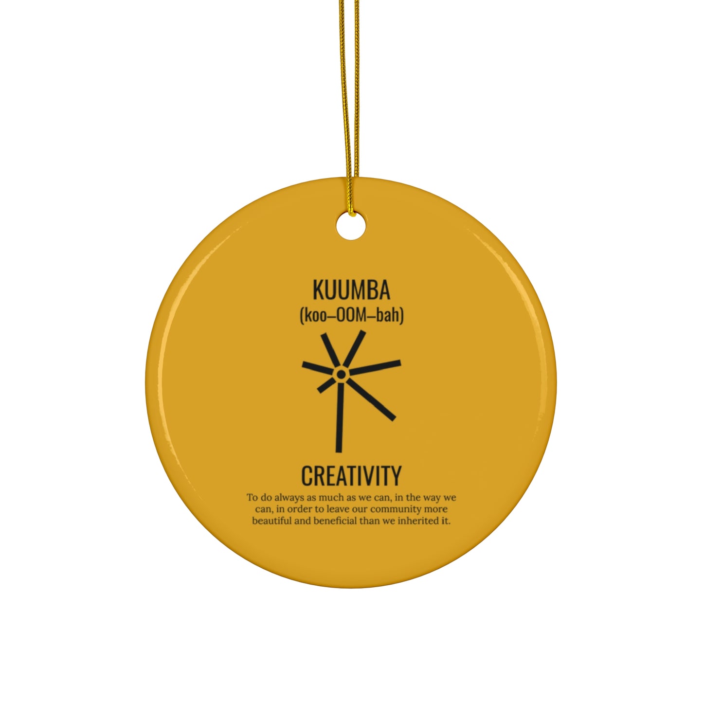 Kuumba (Day 6) | Creativity | Circle or Star Ornament | Yellow
