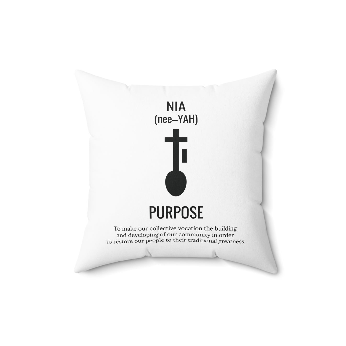 Nia (Day 5) | Purpose | Square Pillow |White|