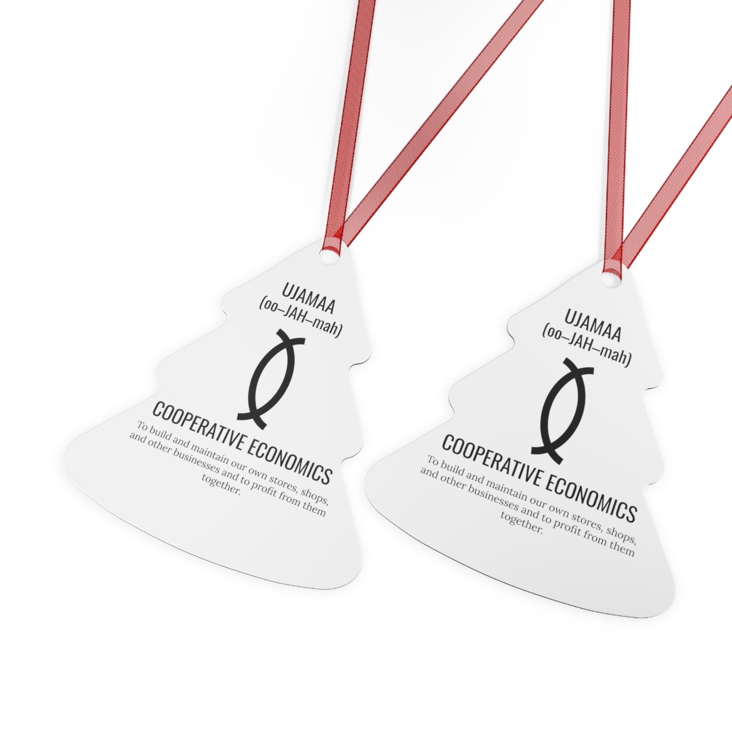 Ujamaa (Day 4) |Cooperative Economics | Bell, Tree, Round or Oval Ornament |Metal|