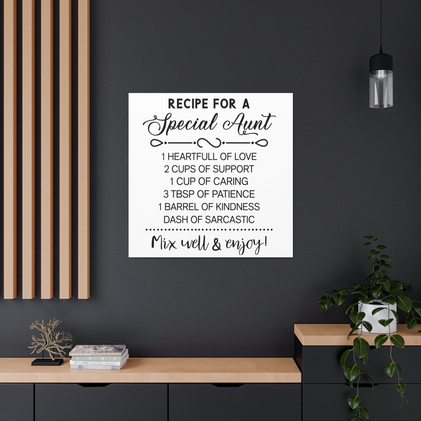 Special Aunts Recipe | Canvas Gallery Wrap | White Background