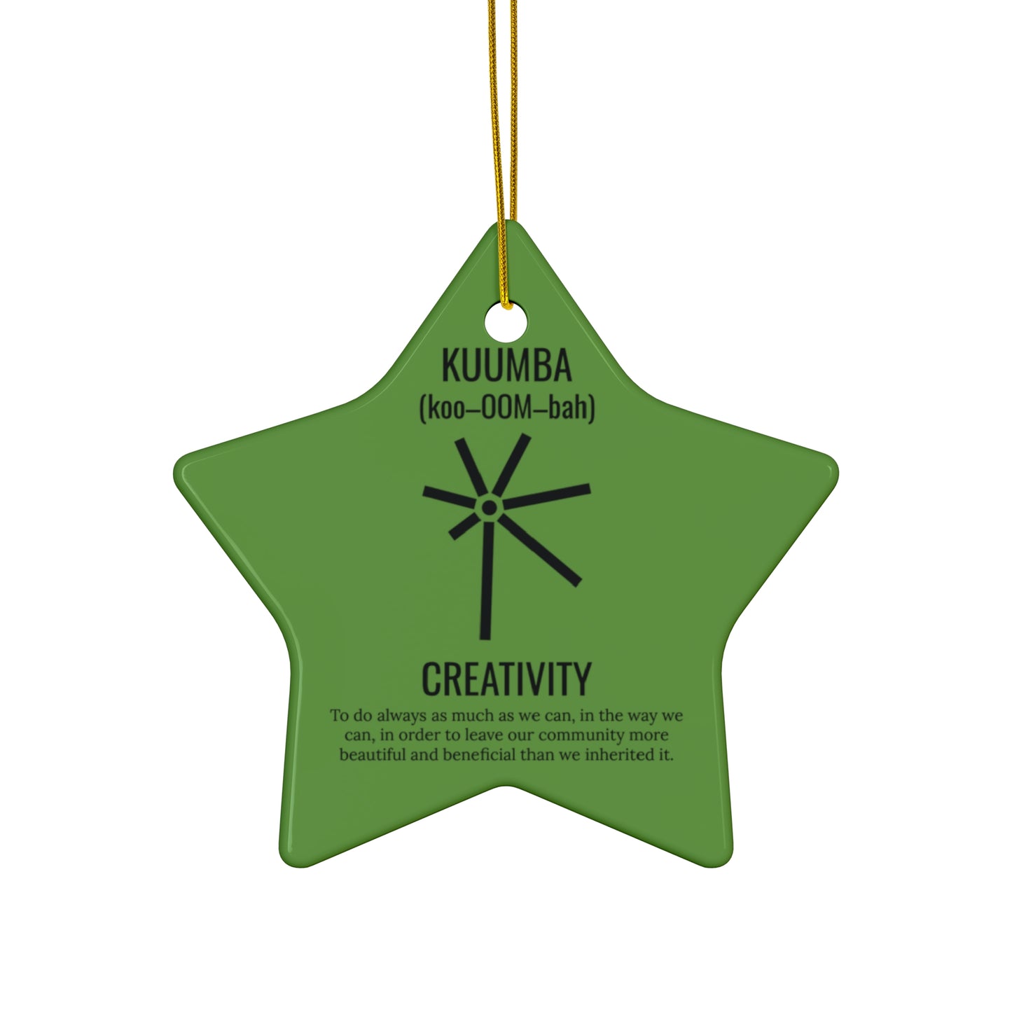 Kuumba (Day 6) | Creativity | Circle or Star Ornament | Green