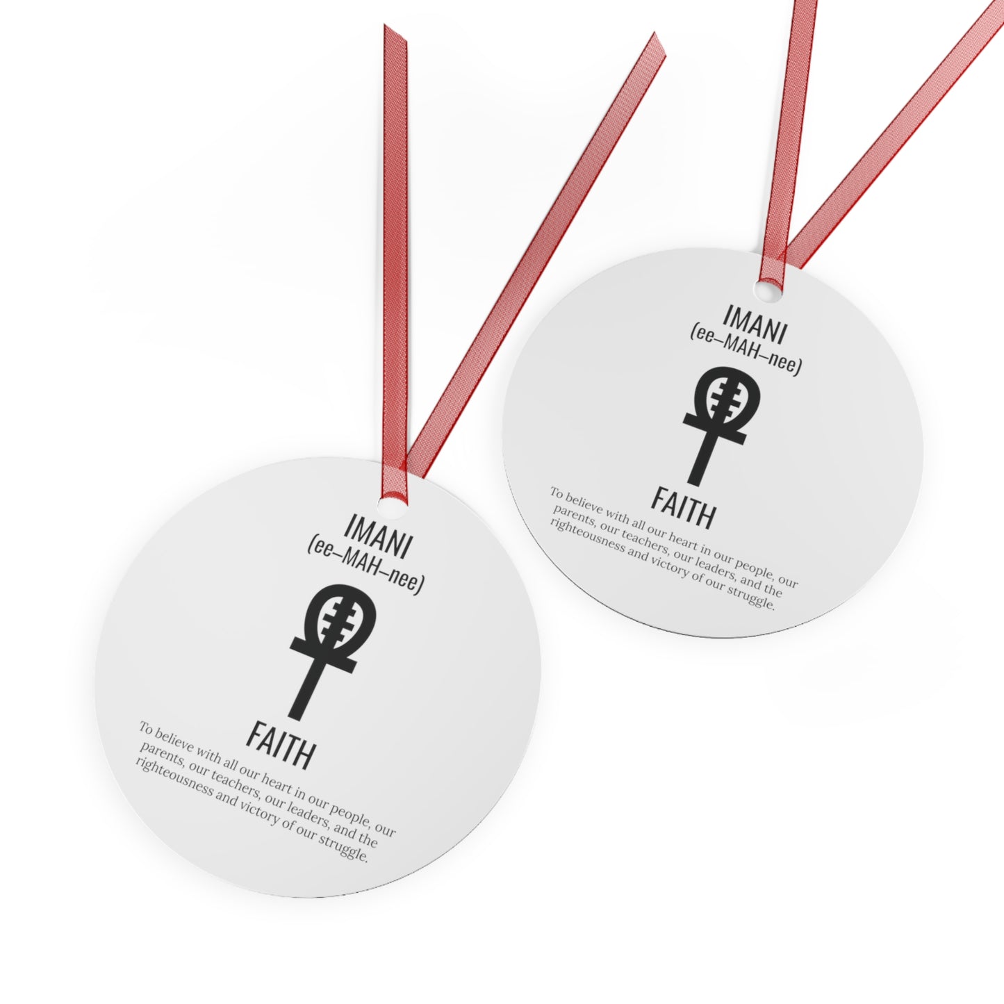 Imani (Day 7) Faith | Bell, Tree, Round or Oval Ornament |Metal|