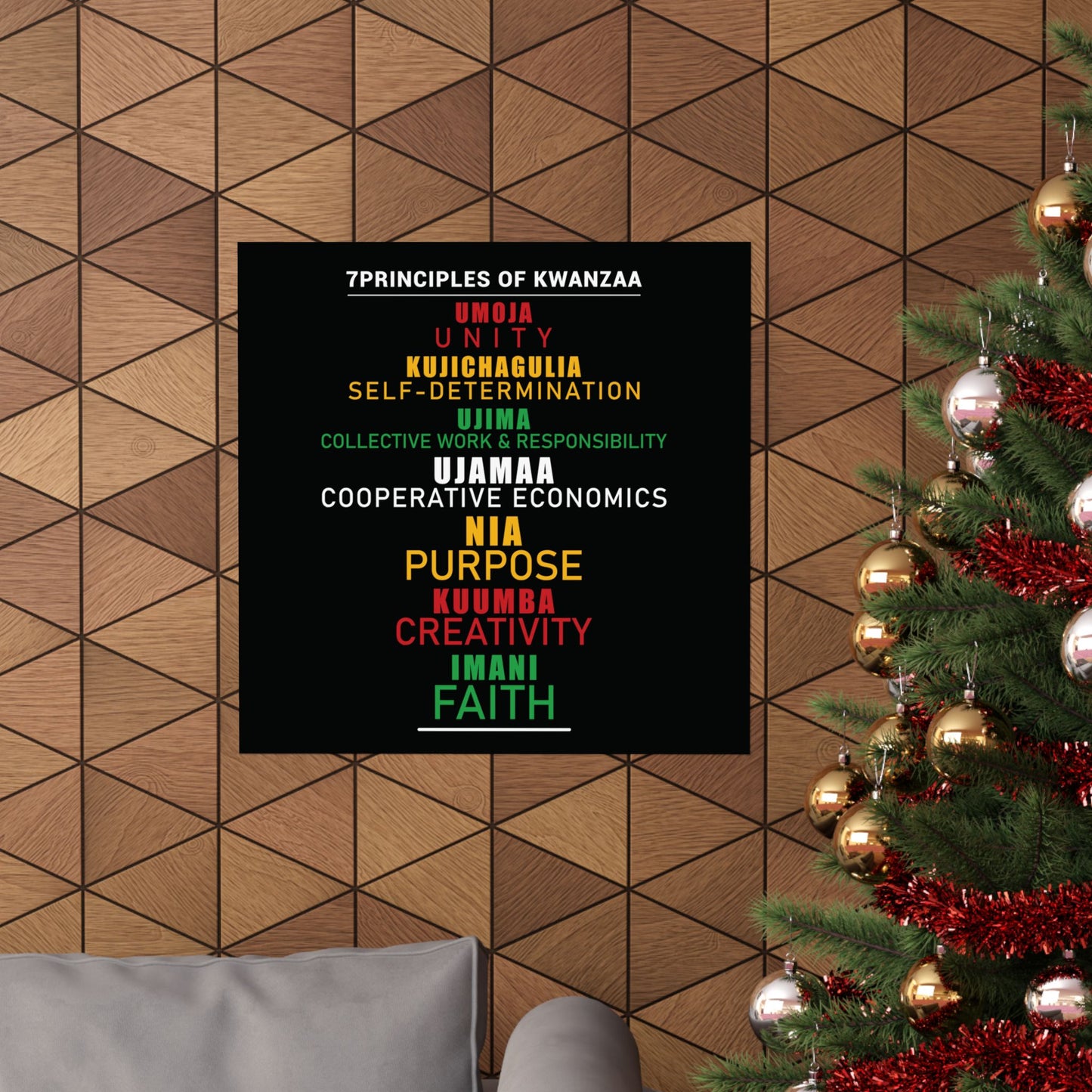 Kwanza Principles | Vertical Poster |Black|