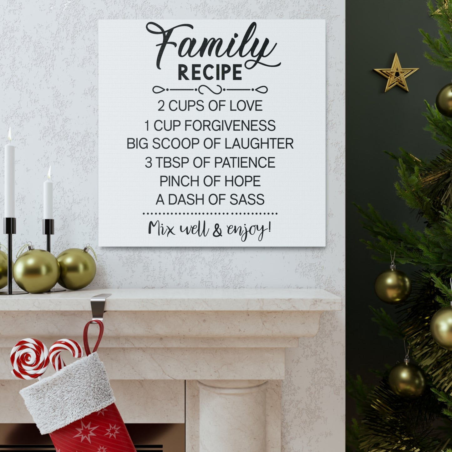 Family Recipe | Canvas Gallery Wrap | White Background