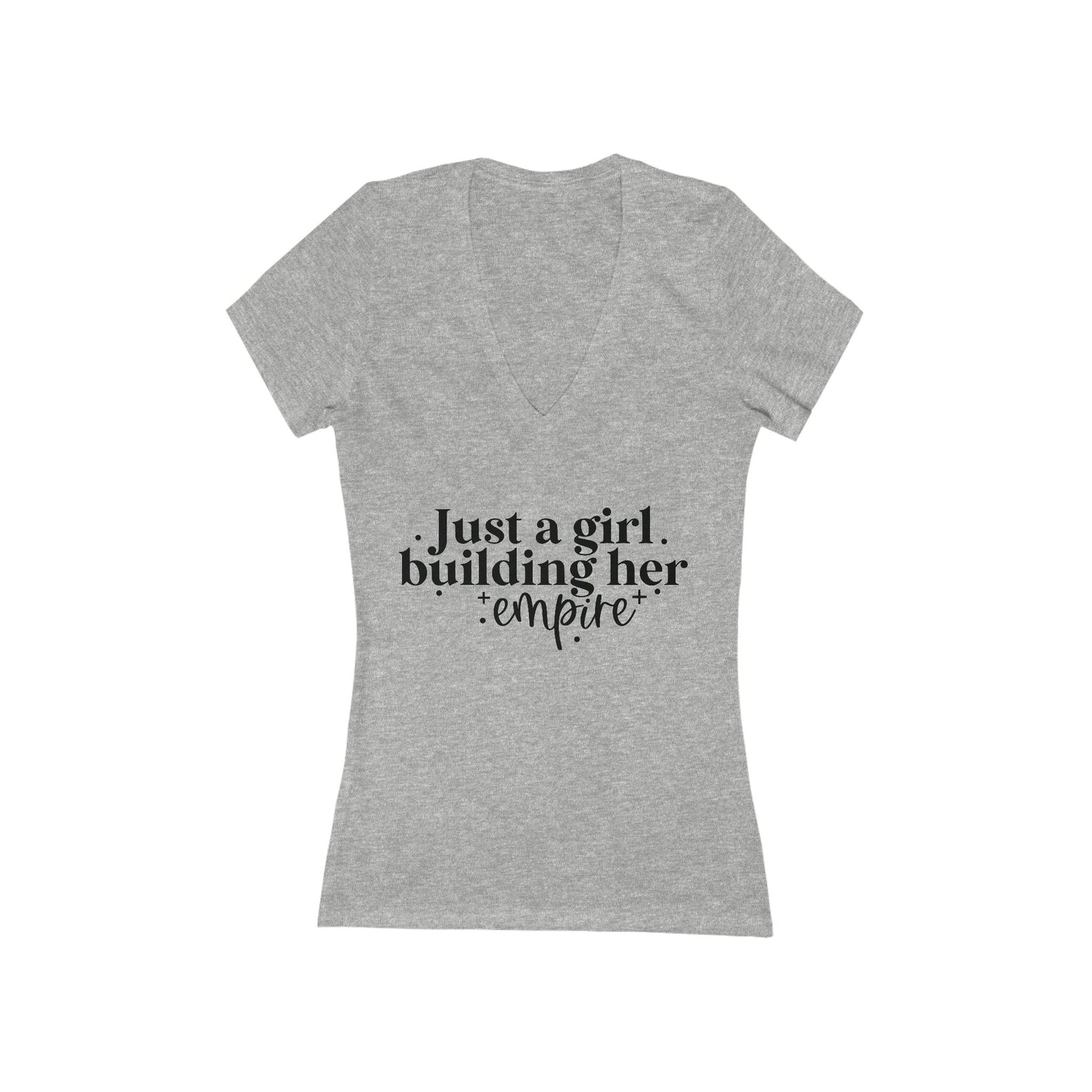 Just A Girl Building Her Empire| Women's Short Sleeve Deep V-Neck T
