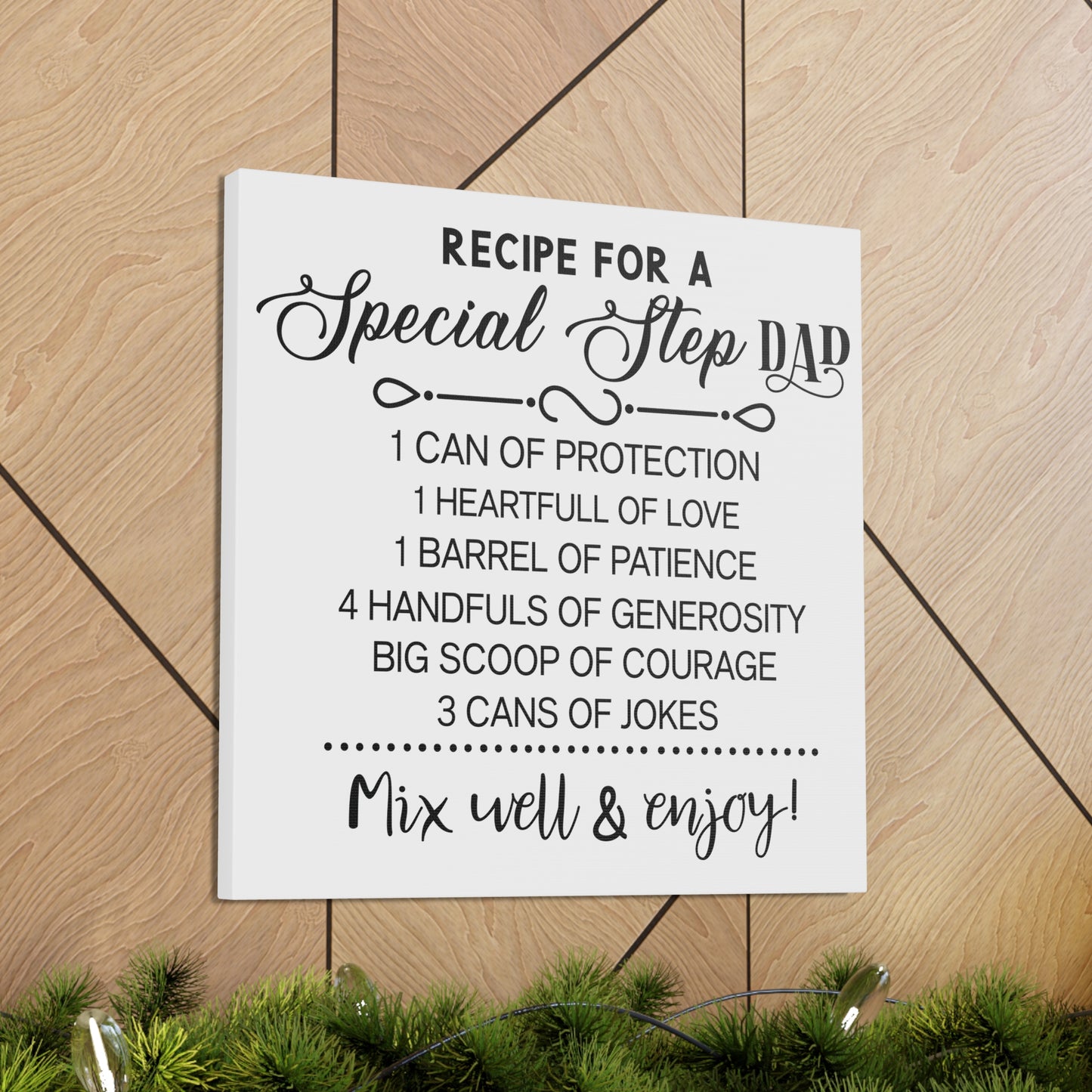 Special Step Dad Recipe | Canvas Gallery Wrap | White Background