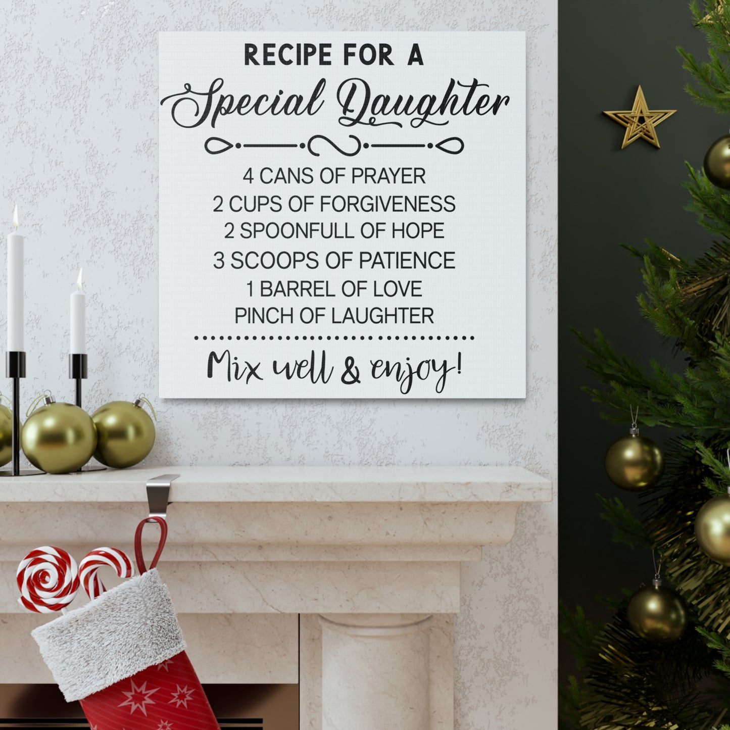 Special Daughter Recipe | Canvas Gallery Wrap | White Background