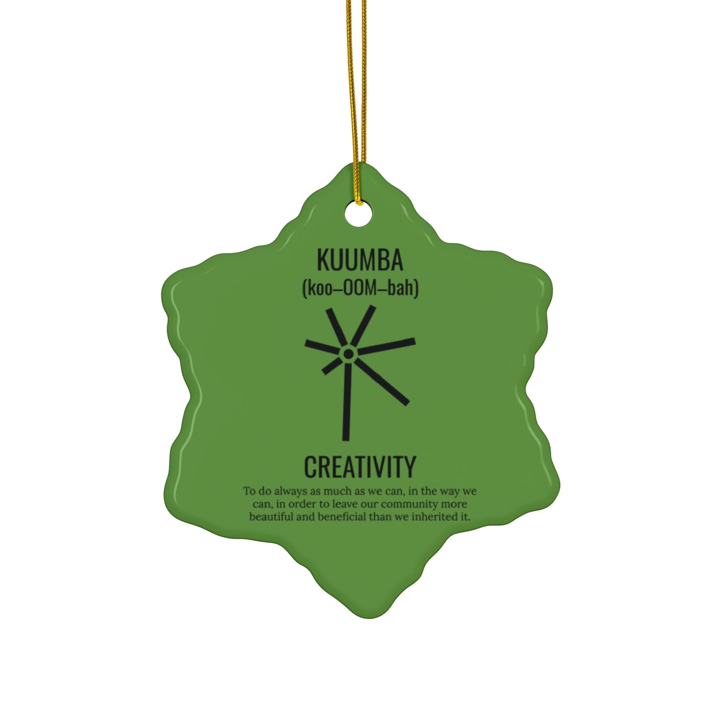 Kuumba (Day 6) | Creativity Snowflake Ornament | Green