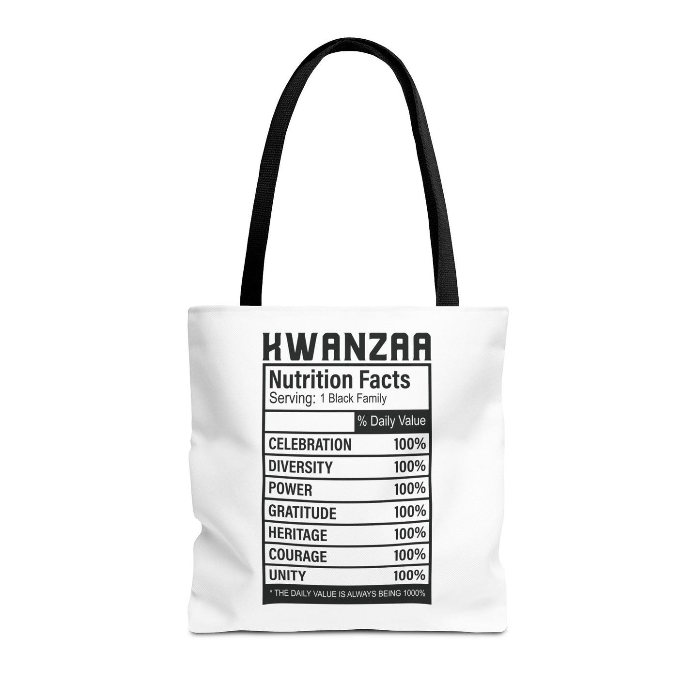 Kwanza Nutritional Facts | Tote Bag | White