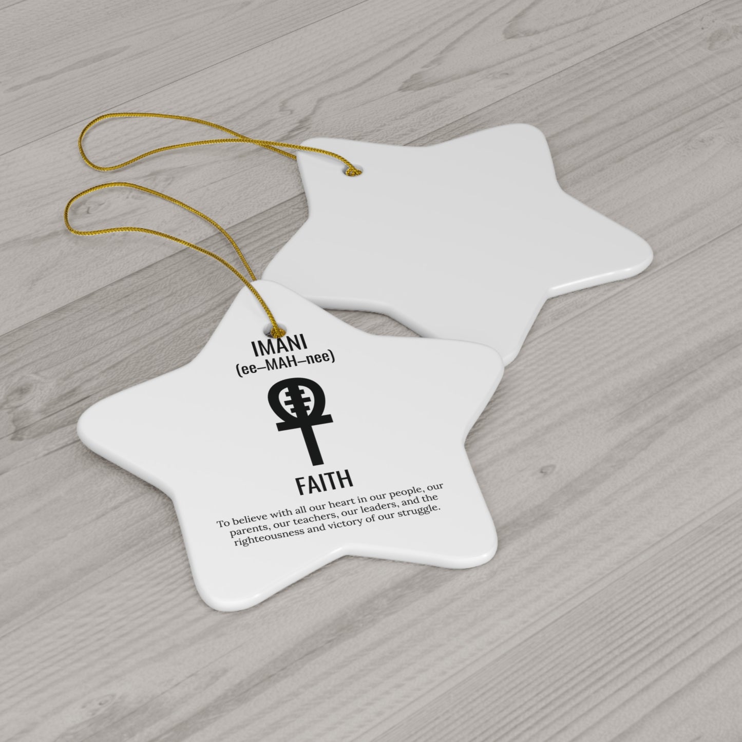 Imani (Day 7) Faith | Ornament | Circle or Star Ornament |(White)|