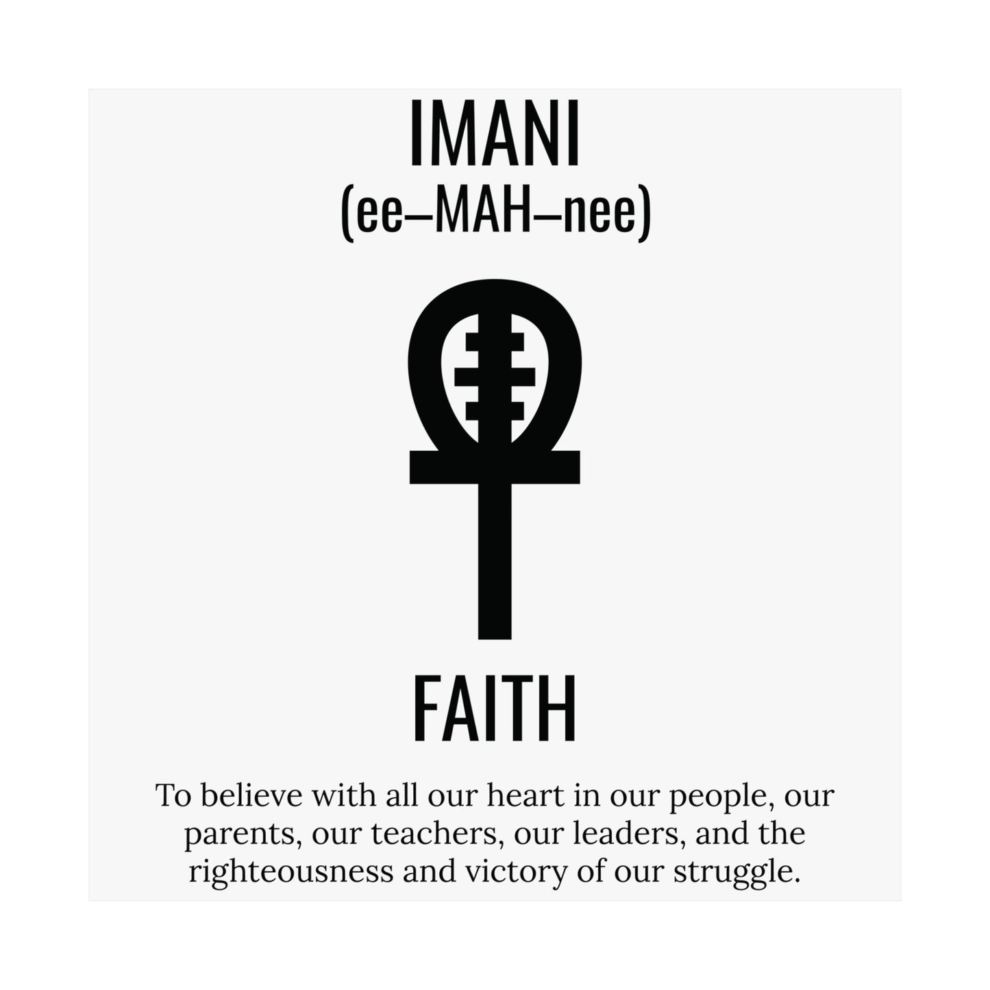 Imani (Day 7) Faith | Vertical Poster |White|